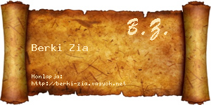 Berki Zia névjegykártya